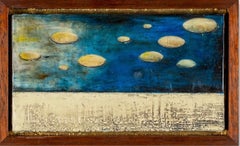A Surreal Encaustic Landscape on Wood "An Unsuspecting and Very Peculiar Night"