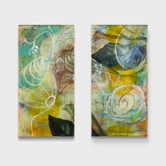 Une encaustique sur bois «rowth at a Snails Pace (Diptyque)