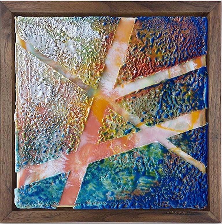 Tiffany Bociek Abstract Painting - Abstract Encaustic on Wood "Alicia IV"