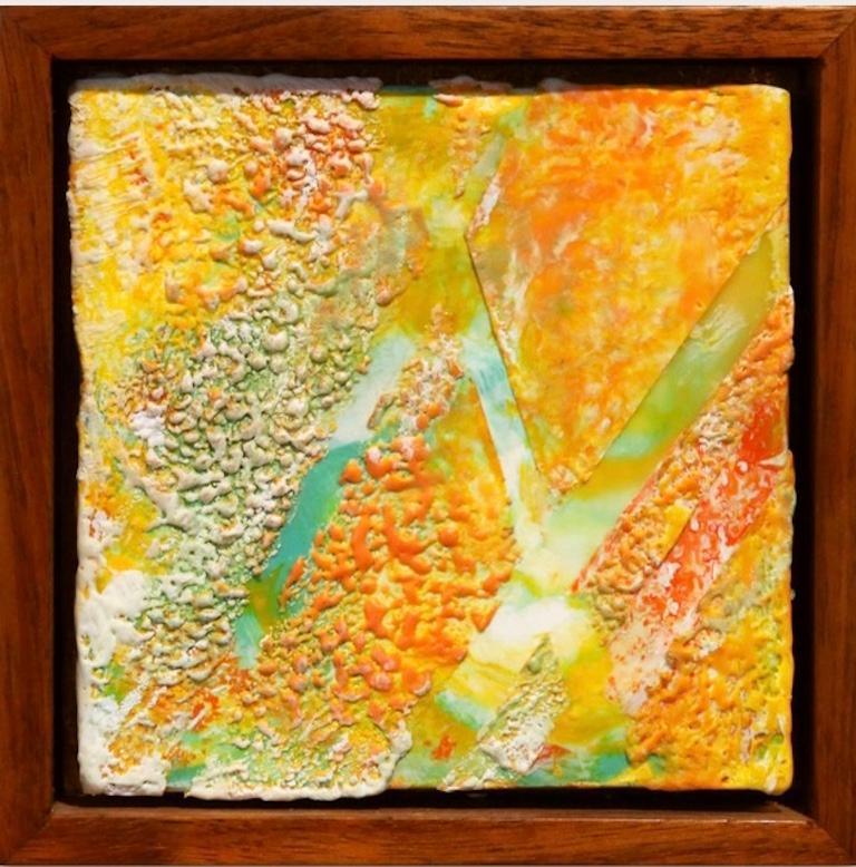 Tiffany Bociek Abstract Painting - An Abstract Encaustic on Wood "Alicia III"