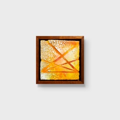 Abstrakte Enkaustik auf Holz „Geometrie des Sonnenaufgangs“