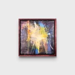 Encausto astratto su Wood "Il castello perduto".