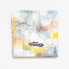 "En Vacances", Conceptual Encaustic Painting, 12x12, Unframed, 2010+