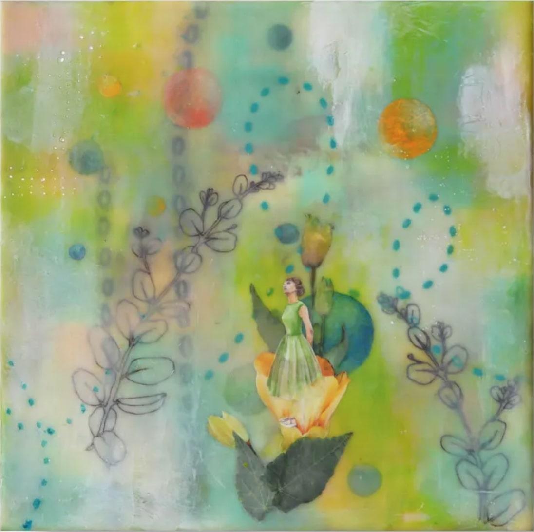 Tiffany Bociek Figurative Painting - Surrealist Encaustic Painting, "Sui Generis"