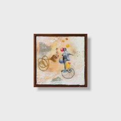 Pintura figurativa surrealista al encáustico, «El juego de las conchas»