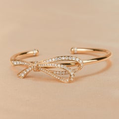 Tiffany Bow Diamond Bracelet in 18K Rose Gold Size M