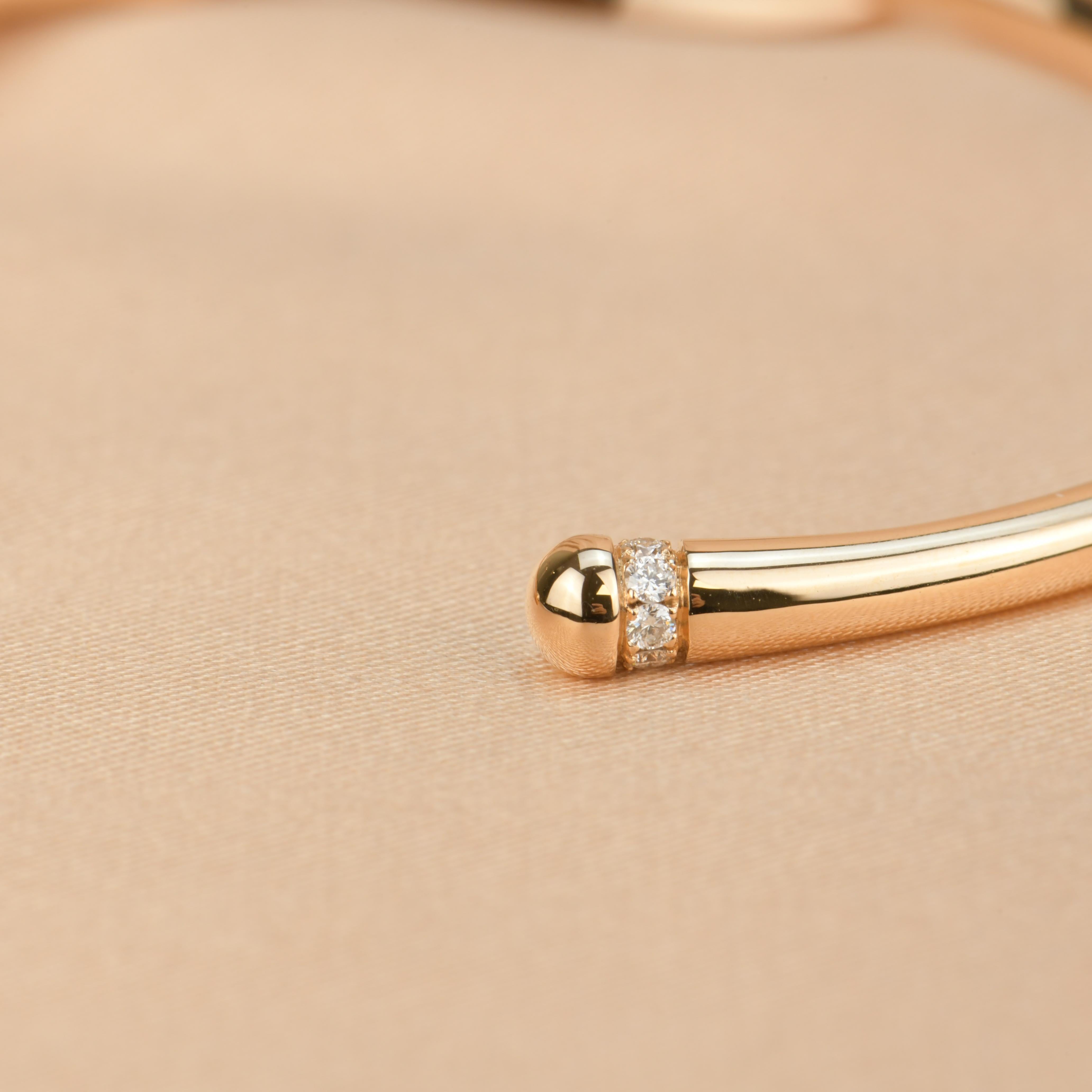 Brilliant Cut Tiffany Bow Diamond Bracelet in 18K Rose Gold Size M