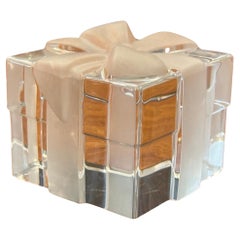 Tiffany Box and Bow Crystal Paperweight by Tiffany & Co.