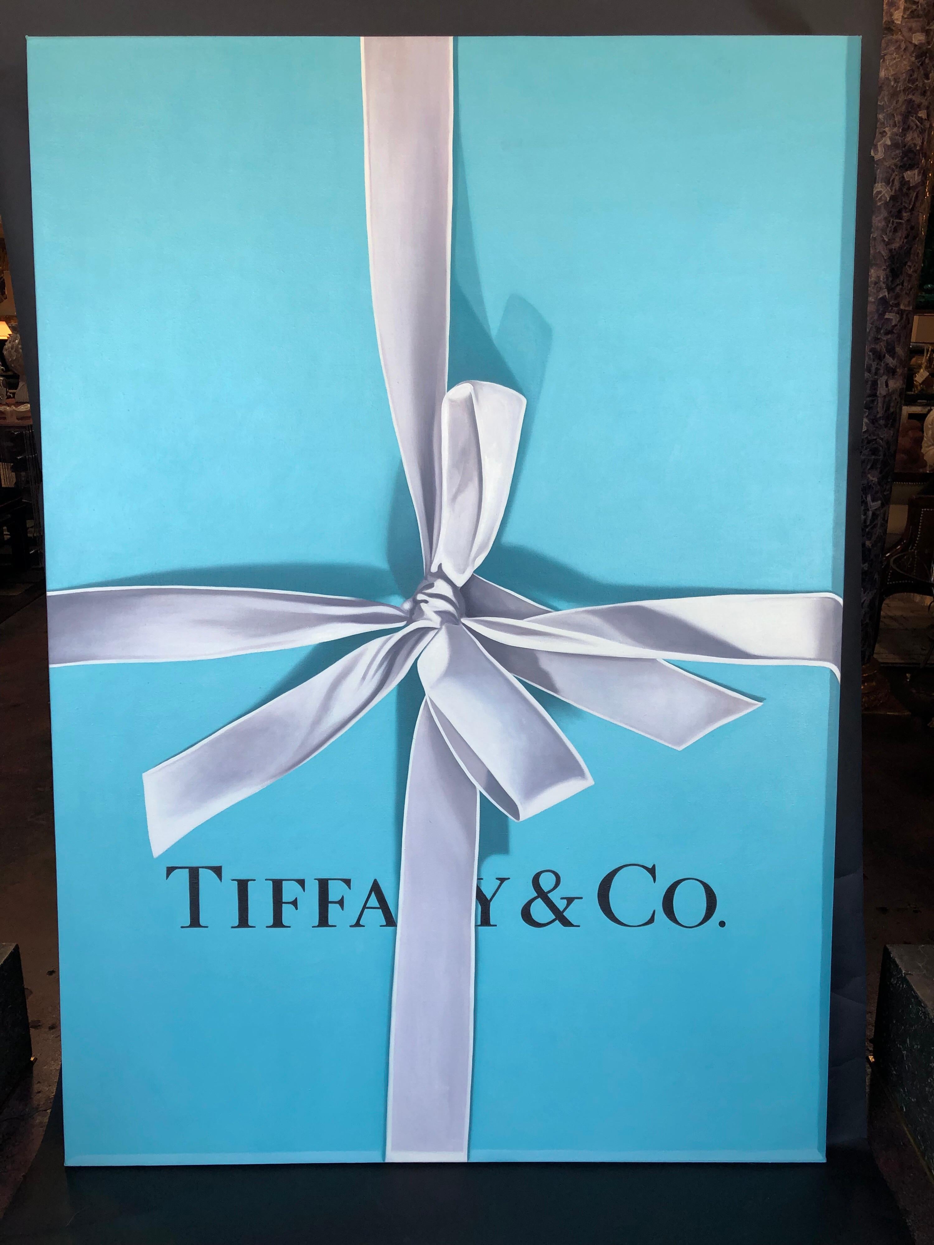 Tiffany gift box oil on canvas by Billy Monsalve Duffo. Signed on back.