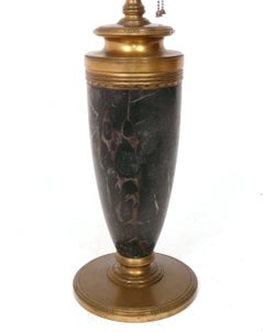 Tiffany Bronze and Black Marble Lamp Signed circa 1910