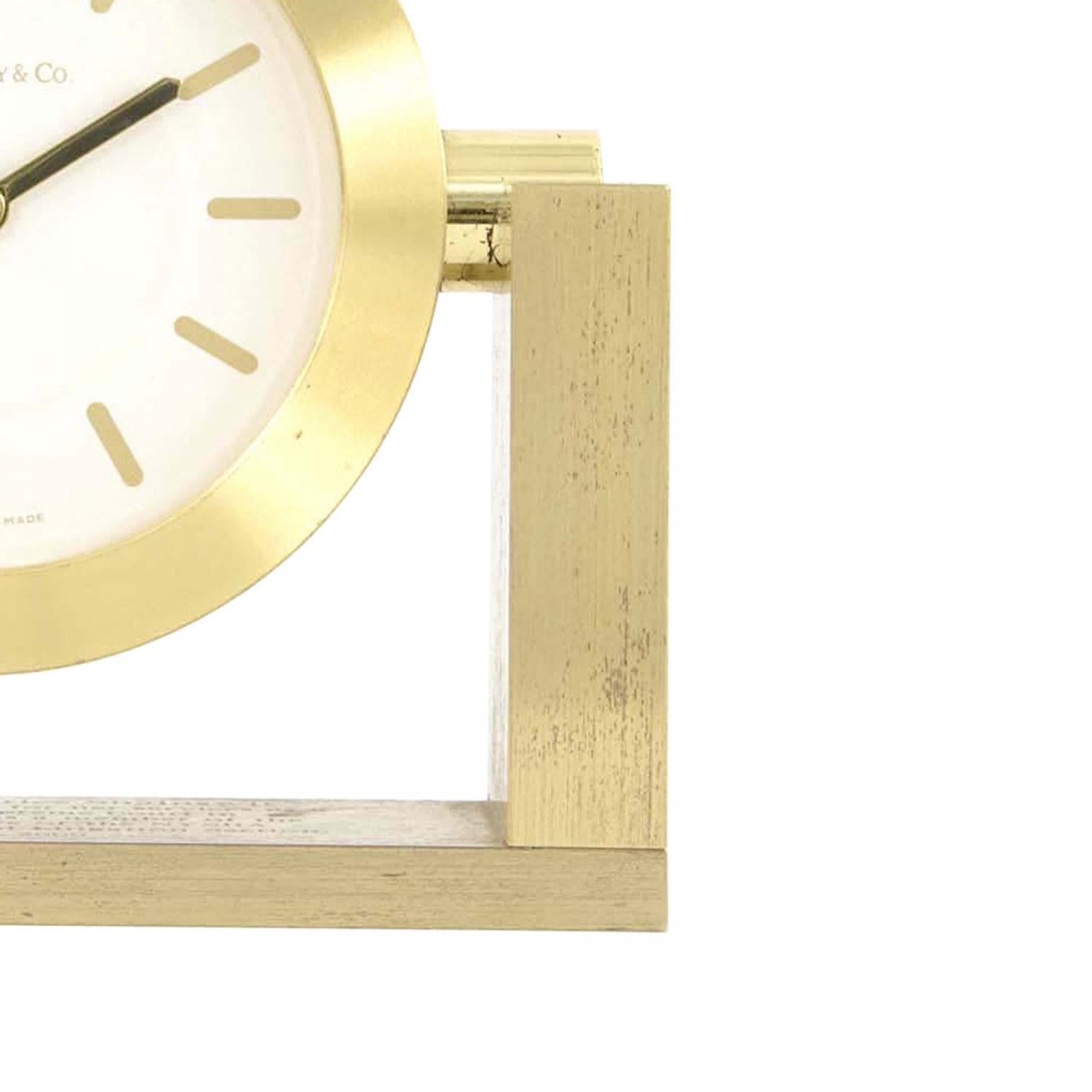 Mid-Century Modern Tiffany Bronze Round Swivel Clock For Sale