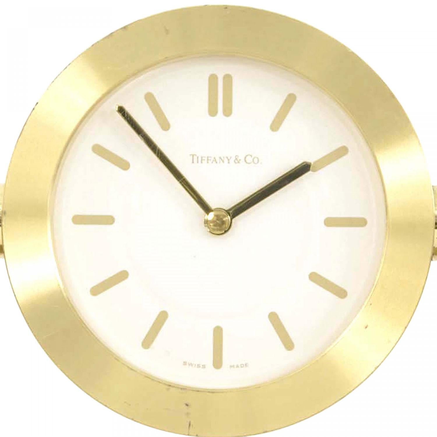American Tiffany Bronze Round Swivel Clock For Sale