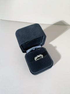 Tiffany Bubble Ring Collection PT950 Platinum Double Row Diamond Ring, Size 51