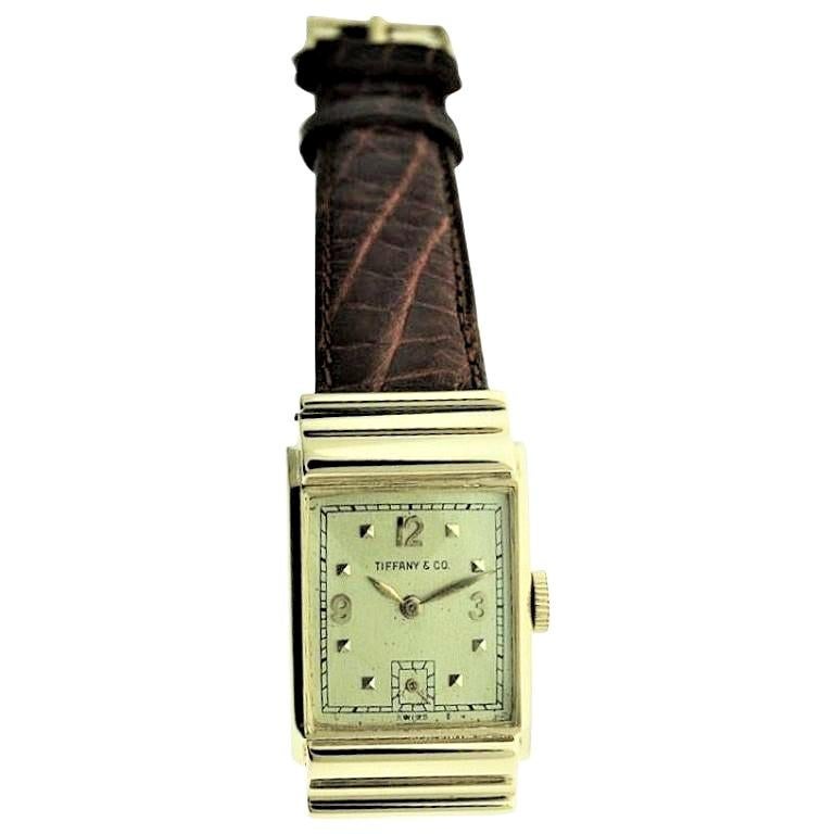 Tiffany by I.W.C. 14 Kt Solid Gold with Original Dial with Solid Gold Numerals