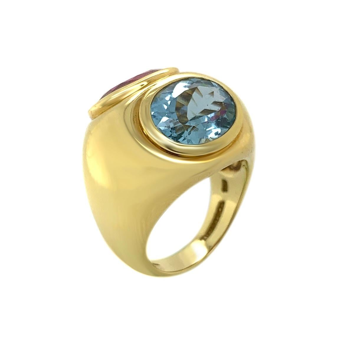 Tiffany & Co by Paloma Picasso Gold Tourmaline Aquamarine Ring 4
