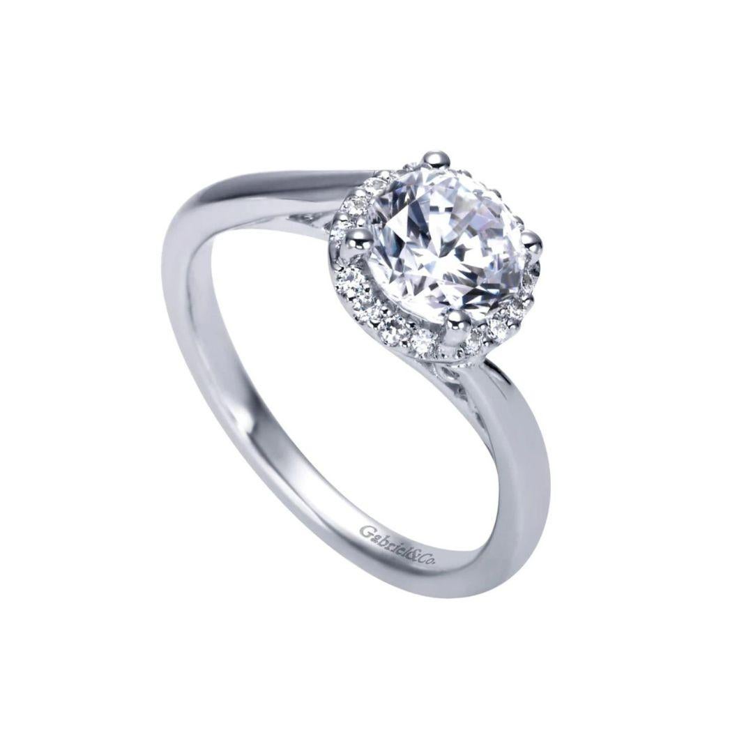 Tiffany Bypass Diamant Verlobungsfassung (Rundschliff) im Angebot