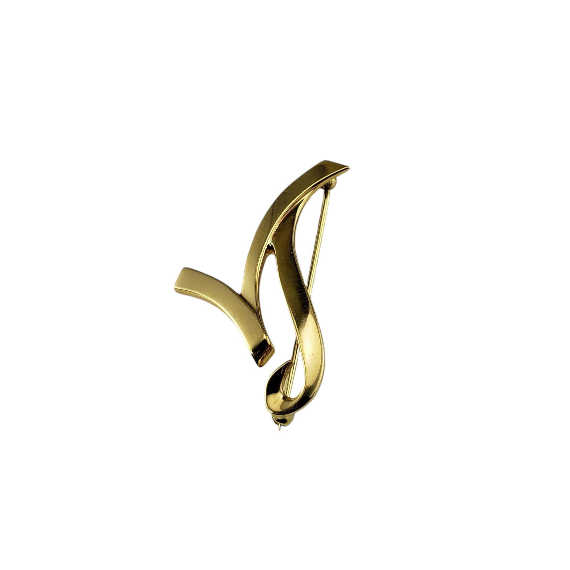 Tiffany & C0. Paloma Picasso 18 Karat Yellow Gold Ribbon Brooch/Pin #18460 In Good Condition In Washington Depot, CT