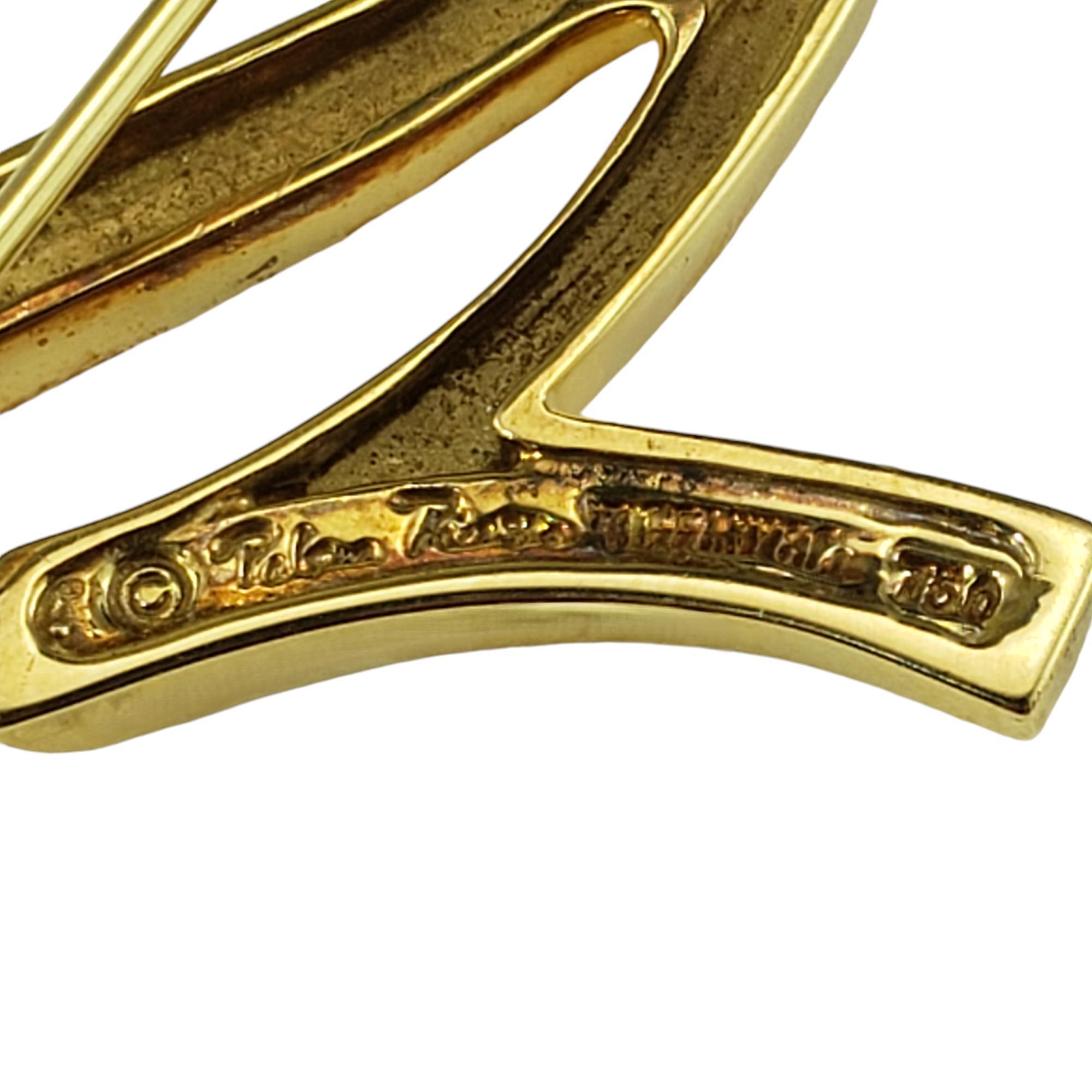 Tiffany & C0. Paloma Picasso 18 Karat Yellow Gold Ribbon Brooch/Pin #18460 2