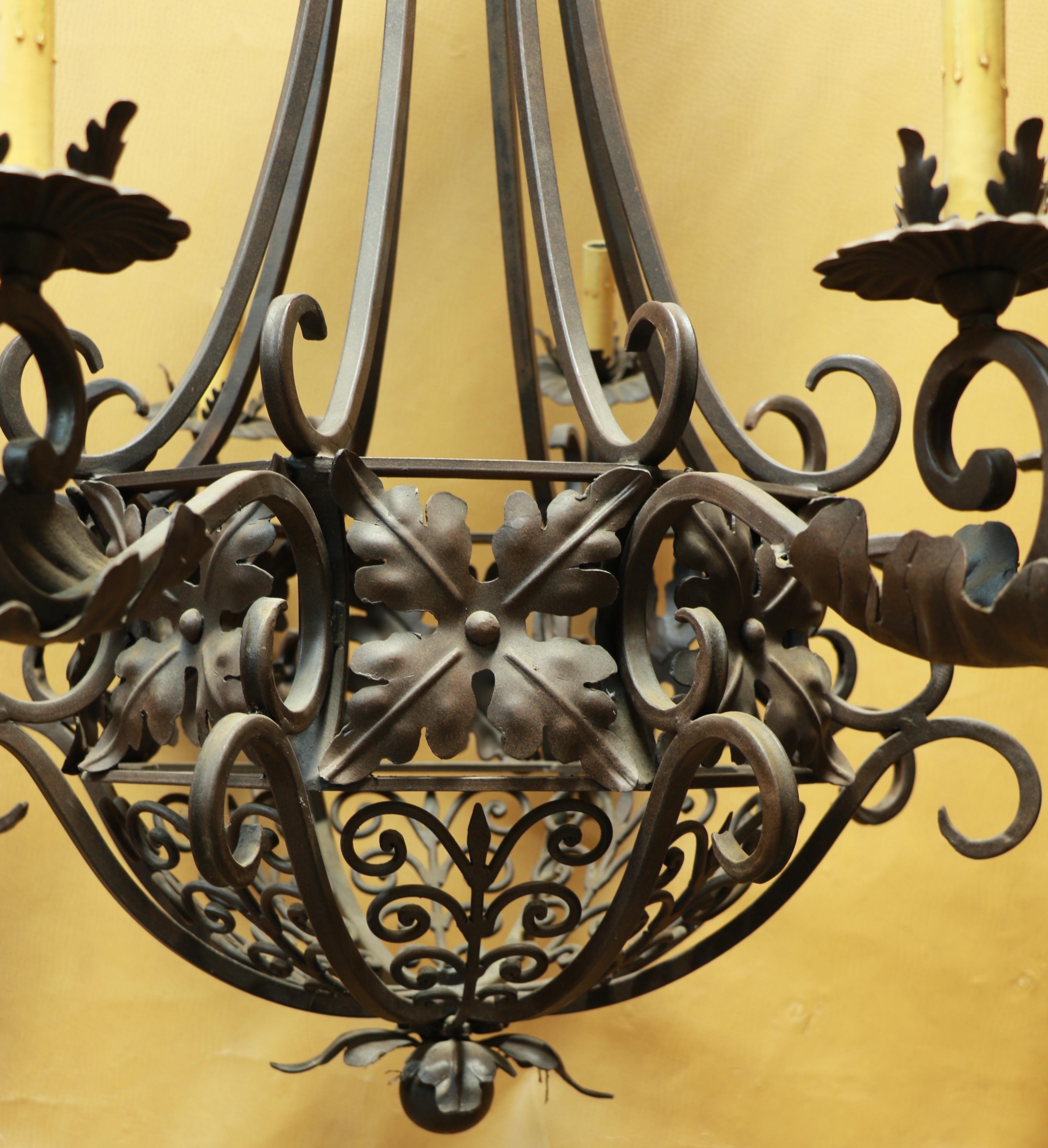 antique wrought iron candle chandelier