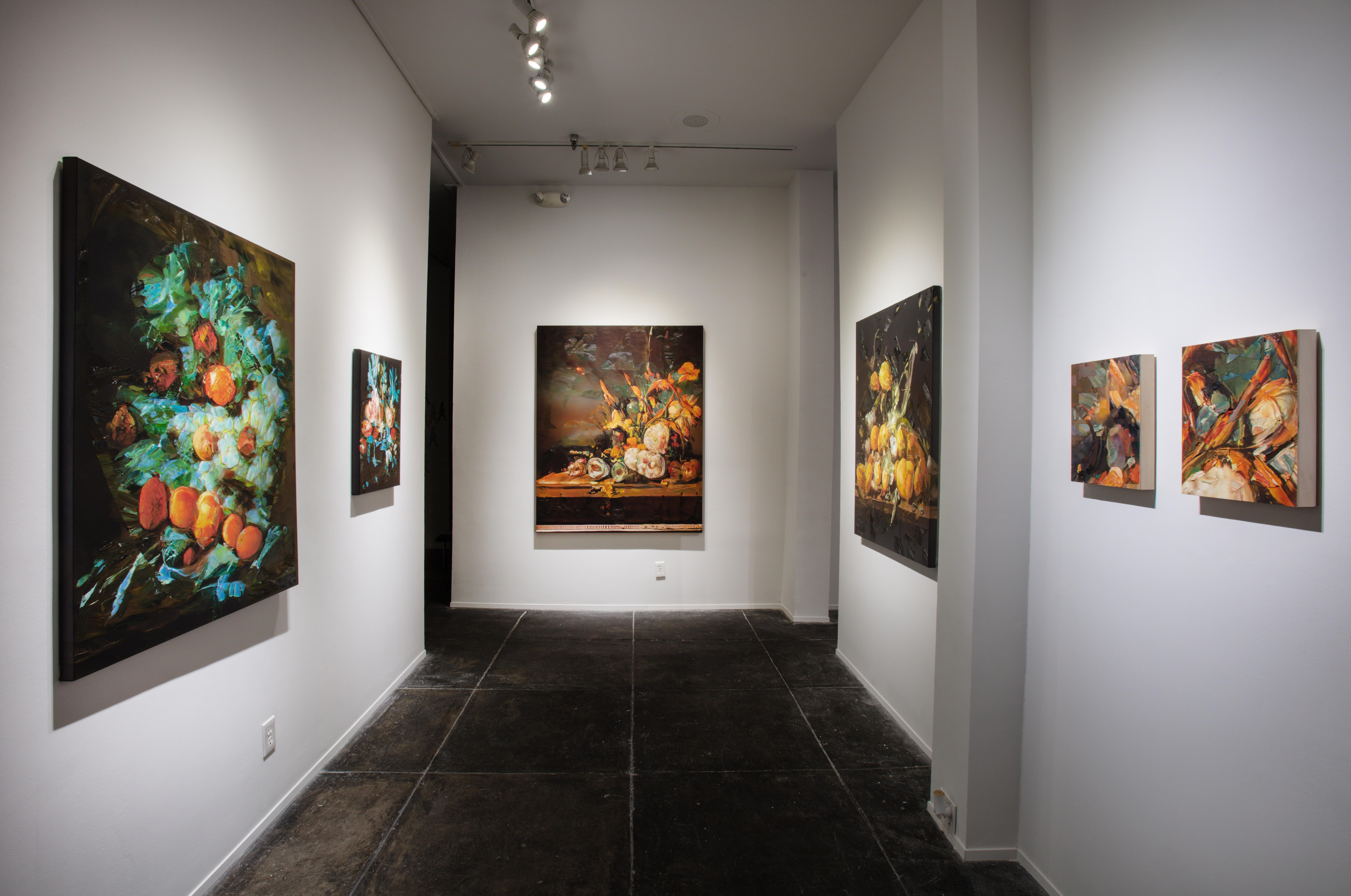 Come artista, Tiffany Calvert applica tecniche di pittura contemporanea a immagini storiche. Il suo lavoro recente utilizza la natura morta floreale olandese del XVII secolo come trampolino di lancio per esplorare la natura mutevole della percezione
