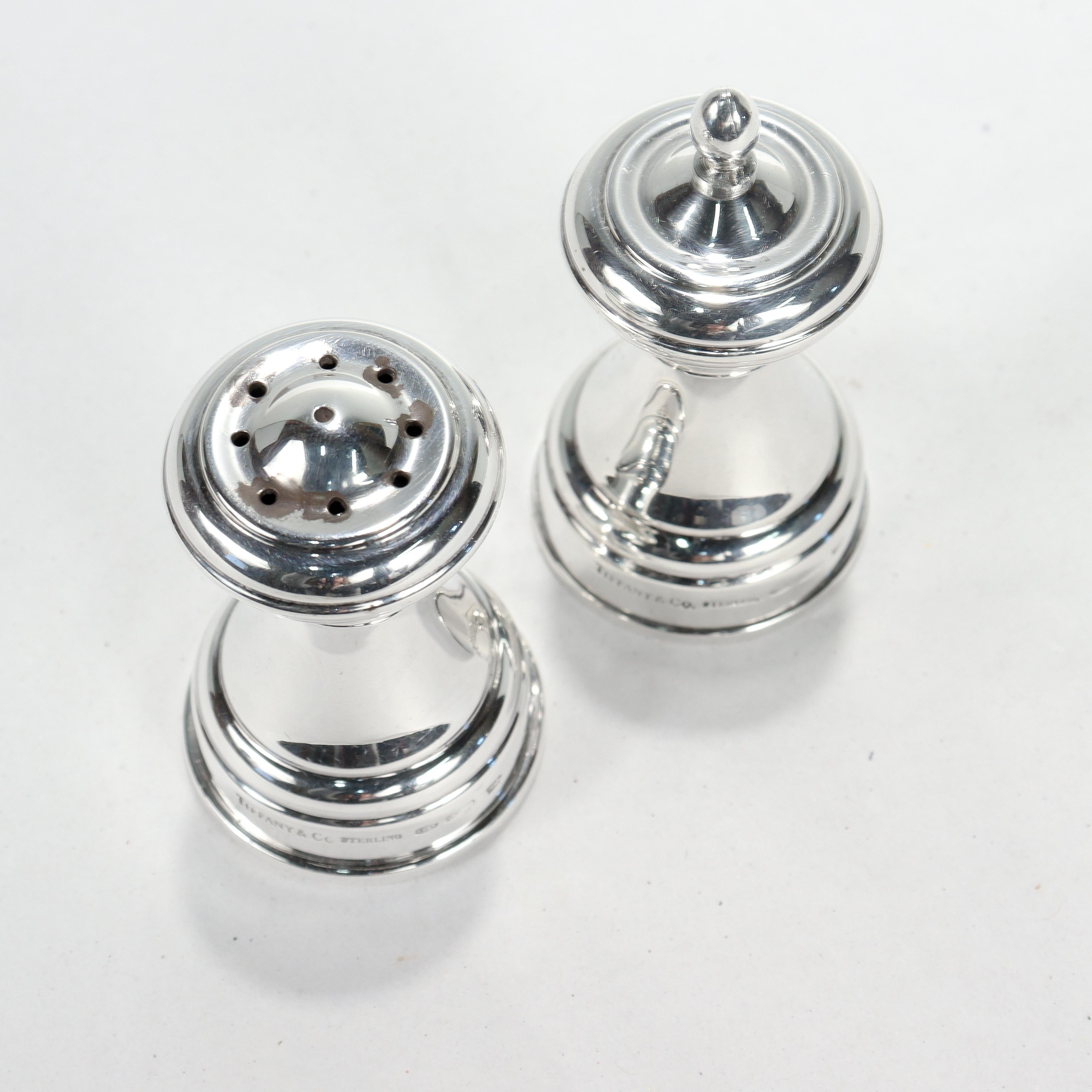 Modern Tiffany & Co. Capstan Sterling Silver Salt and Pepper Shakers