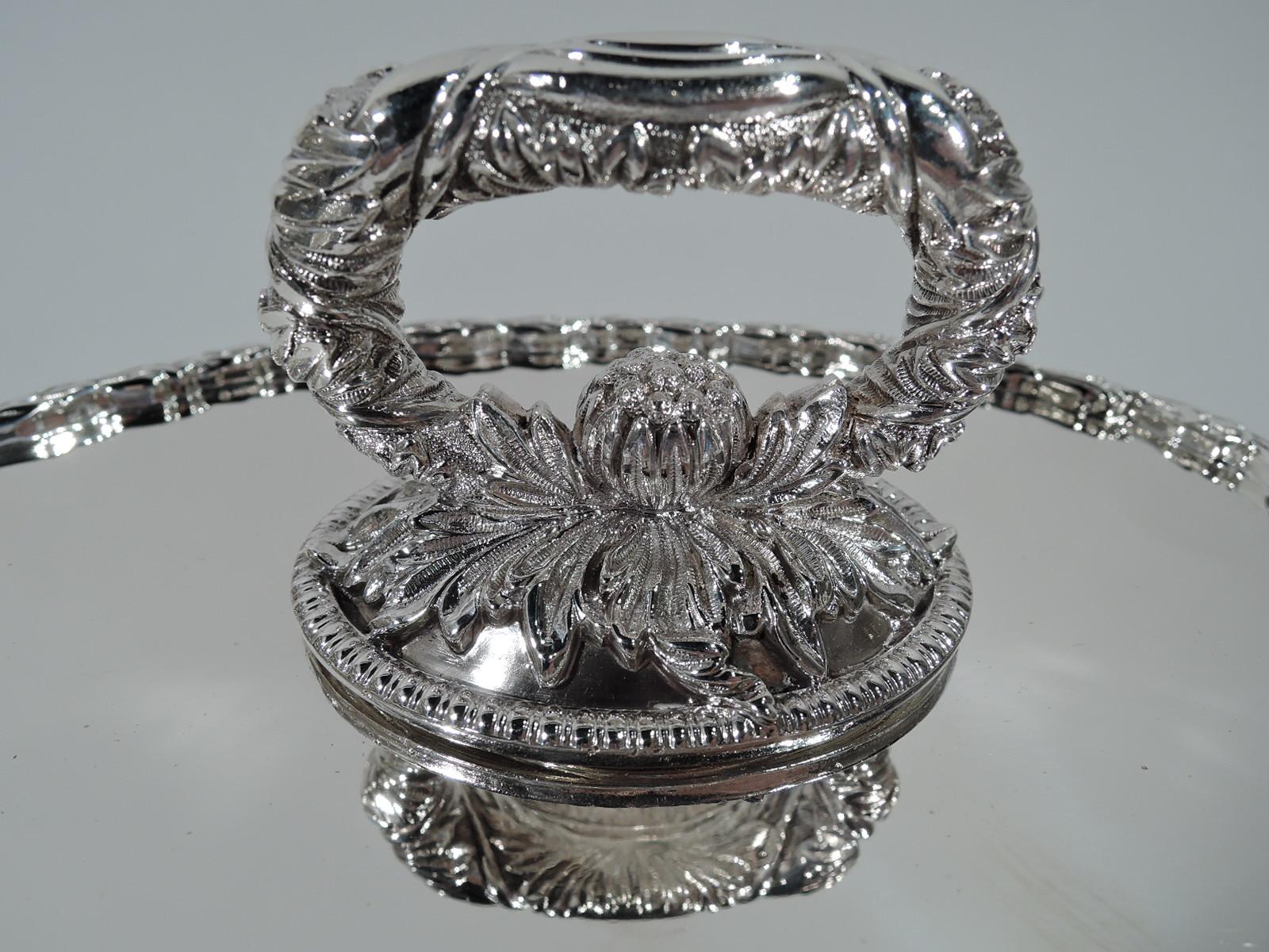American Tiffany Chrysanthemum Sterling Silver Covered Serving Dish