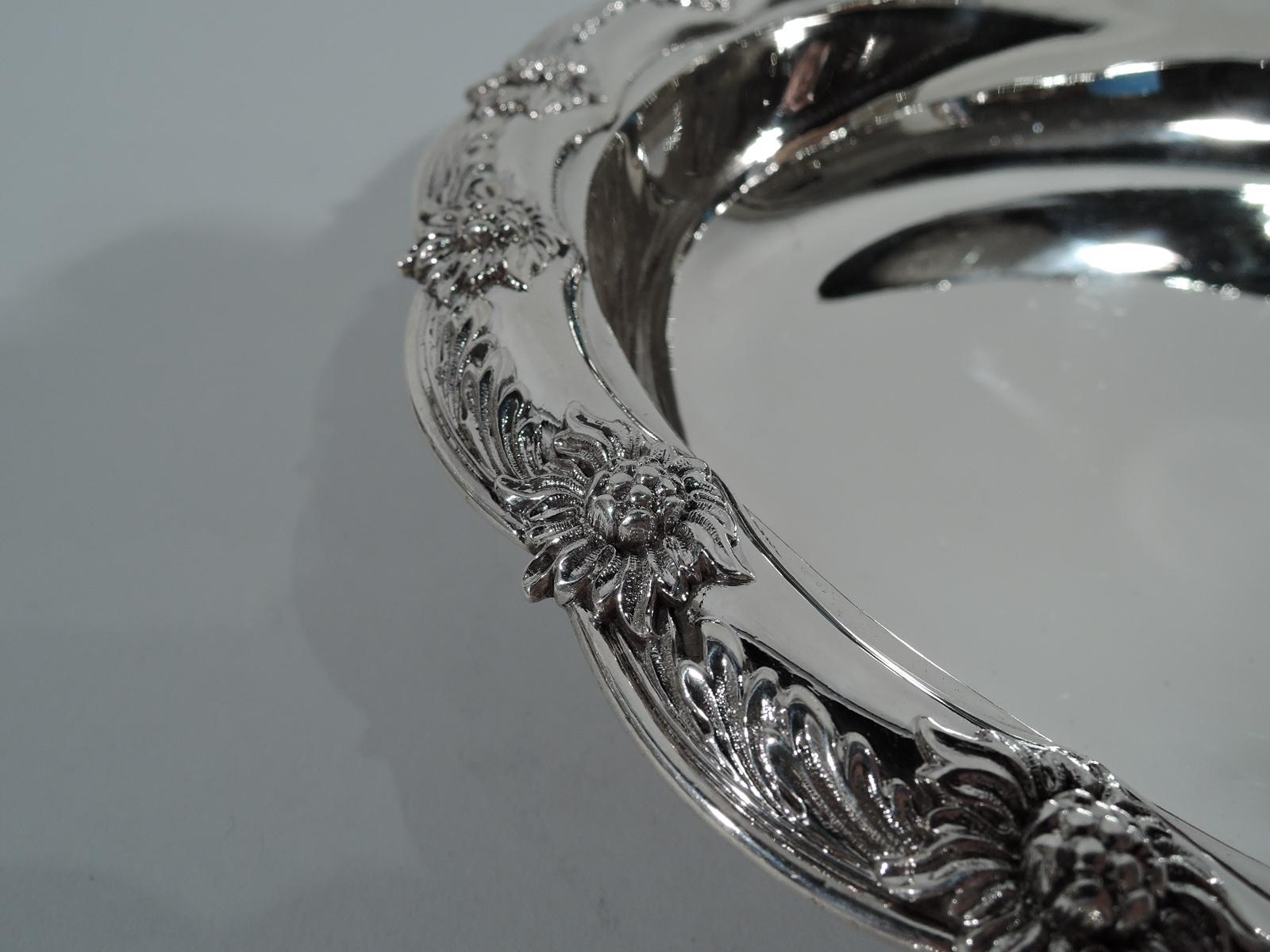 19th Century Tiffany Chrysanthemum Sterling Silver Covered Serving Dish