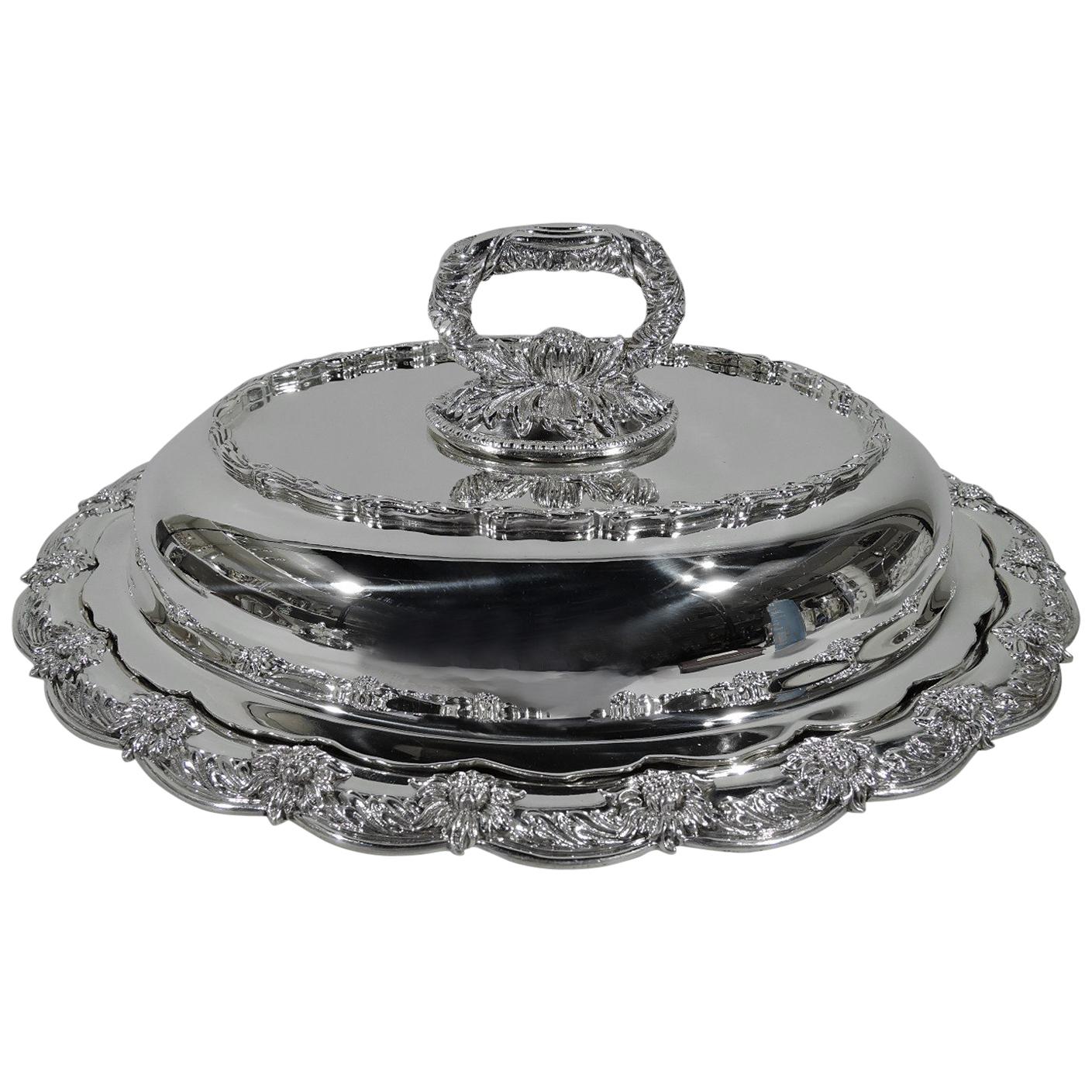 Tiffany Chrysanthemum Sterling Silver Covered Serving Dish