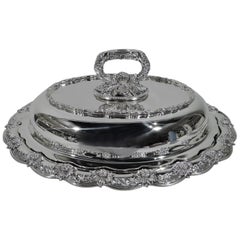 Tiffany Chrysanthemum Sterling Silver Covered Serving Dish