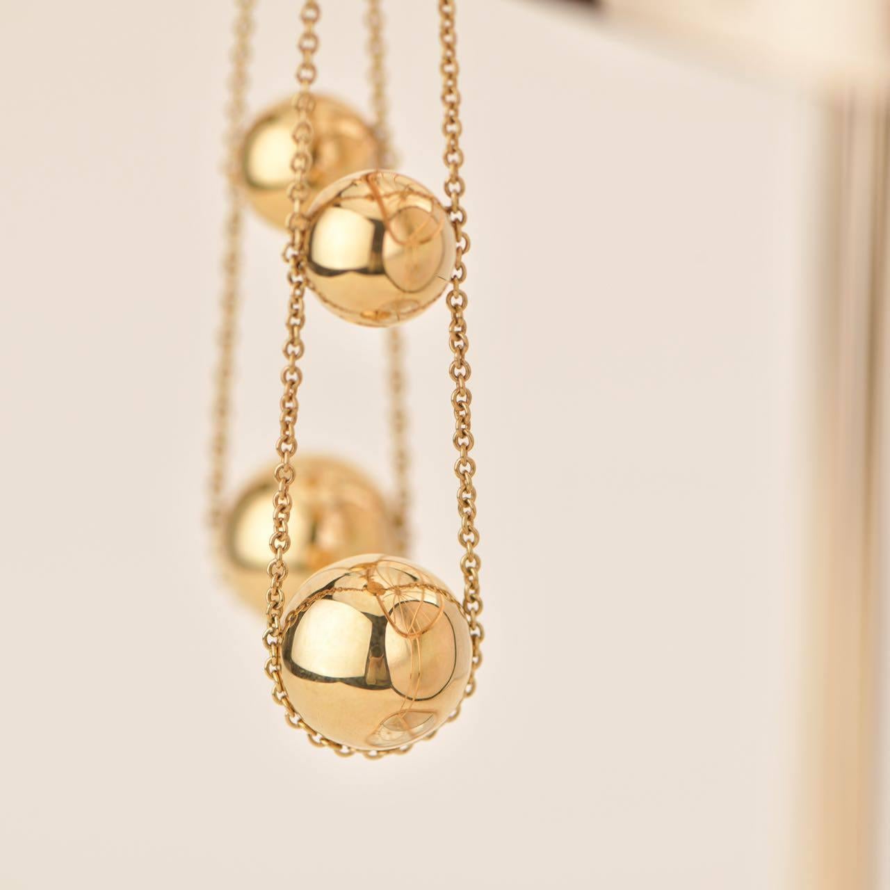 Women's Tiffany & Co. City Hard Wear Gold Beads Drop Yellow Gold Earrings For Sale
