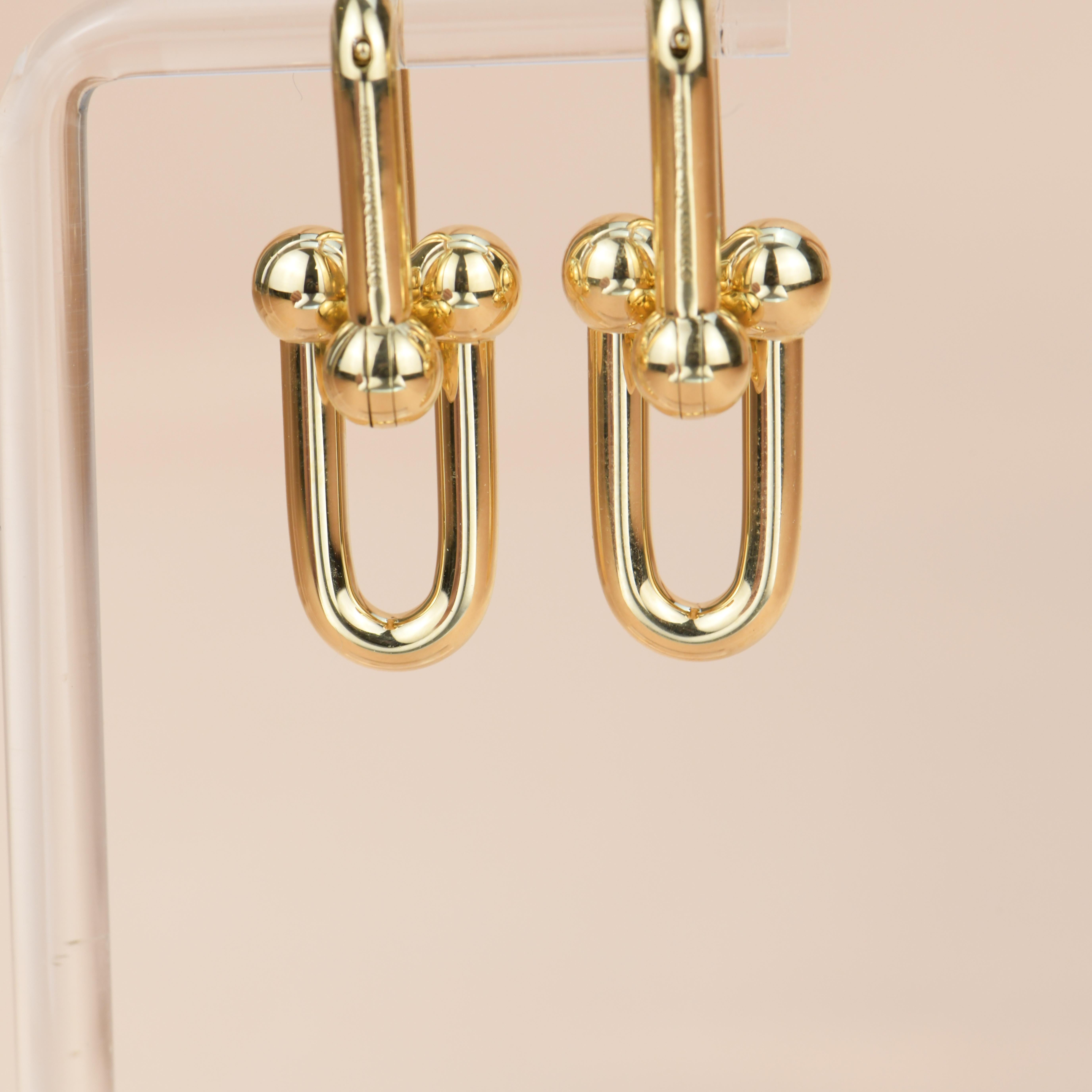 Women's Tiffany City HardWear Yellow Gold Link Earrings