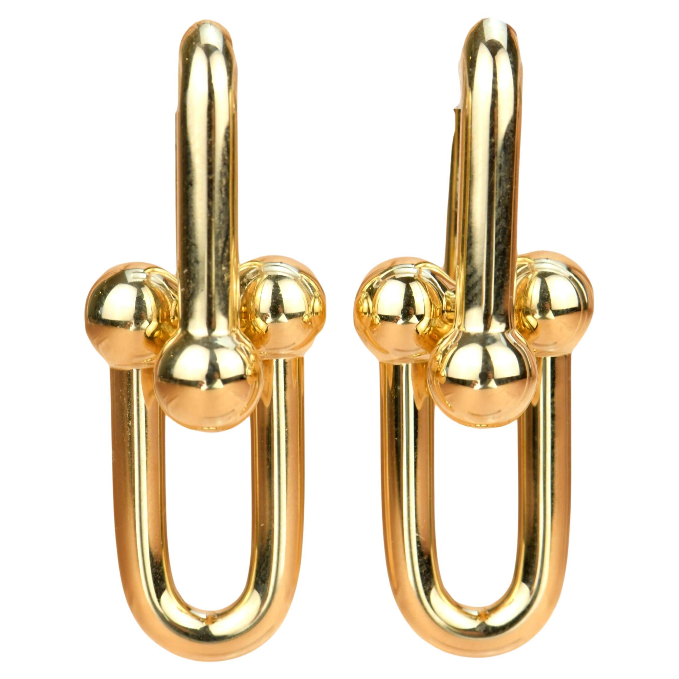 Tiffany City Hardwear Yellow Gold Link Earrings