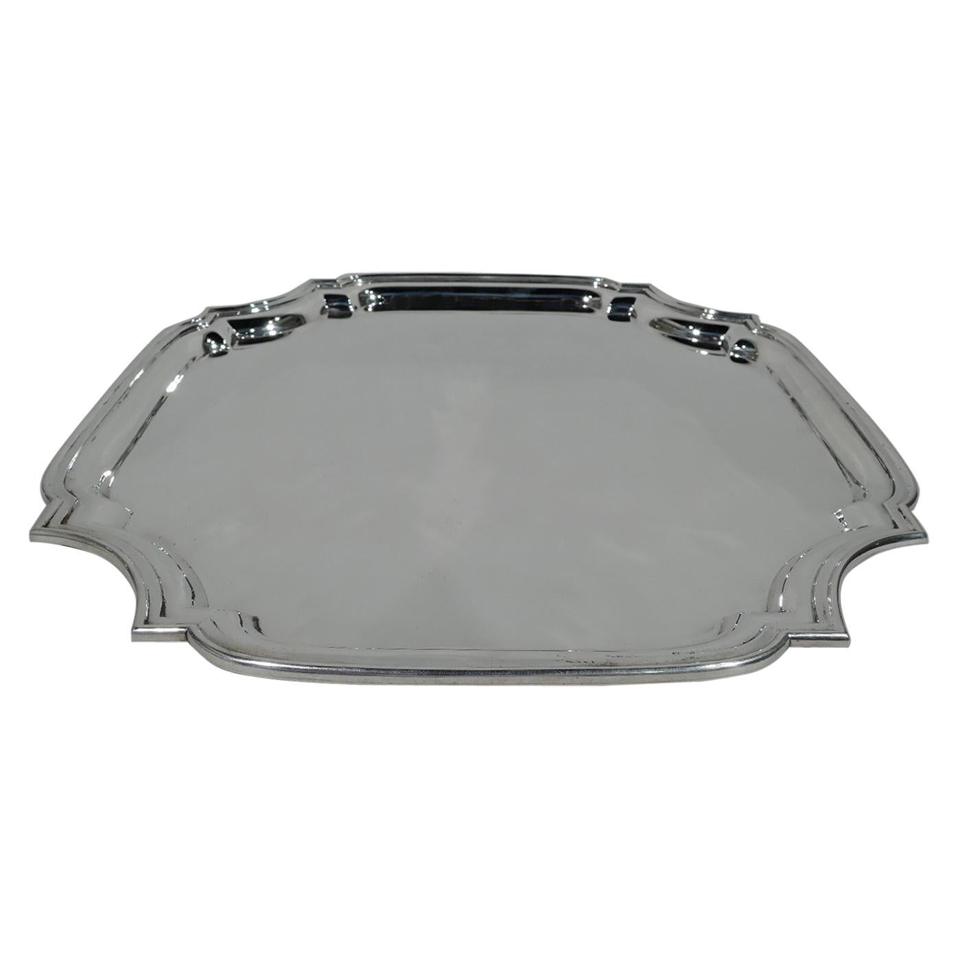 Tiffany Classic Georgian Sterling Silver Cartouche Salver Tray