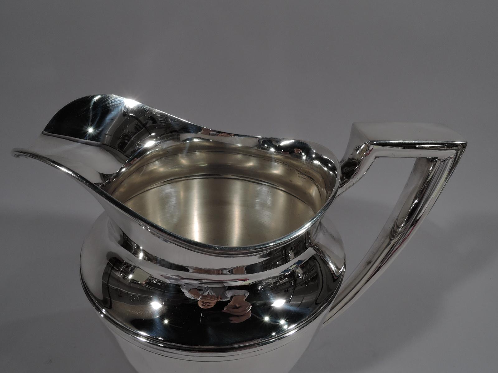 Art Deco Tiffany Classic Sterling Silver Water Pitcher