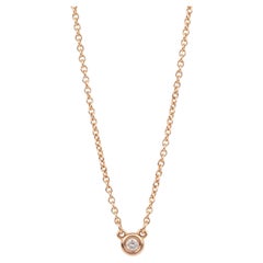 Tiffany & Co. 0.05ct Brilliant Cut 18ct Rose Gold Elsa Peretti Necklace