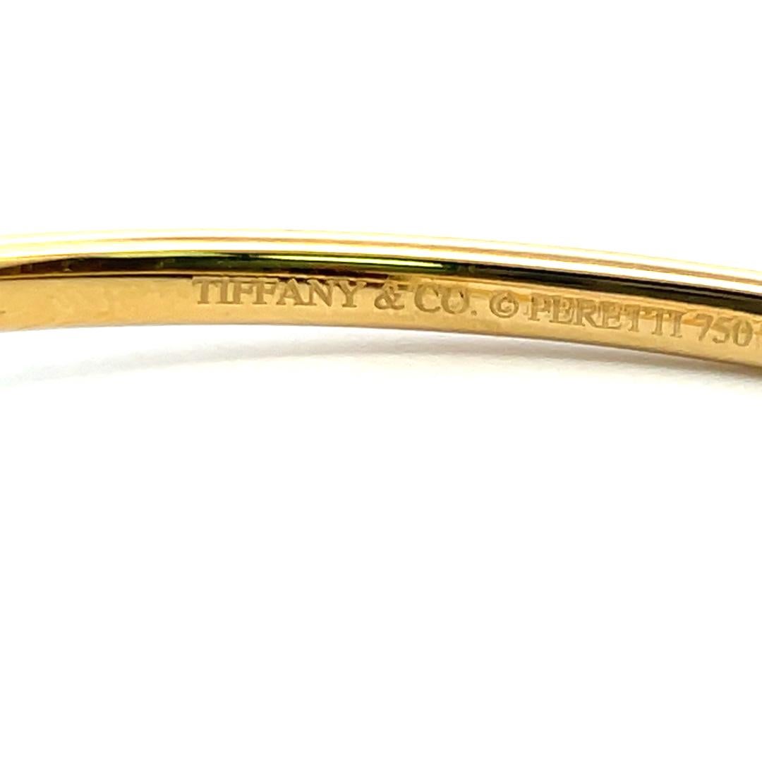 Tiffany & Co 0.06 Carat Round Diamond 18K YG Snake Bangle Bracelet For Sale 4