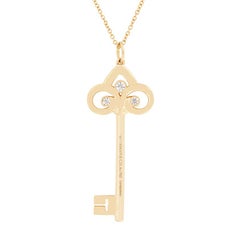 Tiffany & Co. 0.07ct Diamond Fleur de Lis Key Pendant