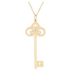 Tiffany & Co. 0.07ct Diamond Fleur de Lis Key Pendant