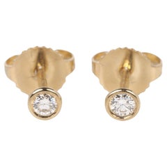 Tiffany & Co. 0.10ct Yellow Gold Elsa Peretti Diamonds by the Yard Stud Earrings