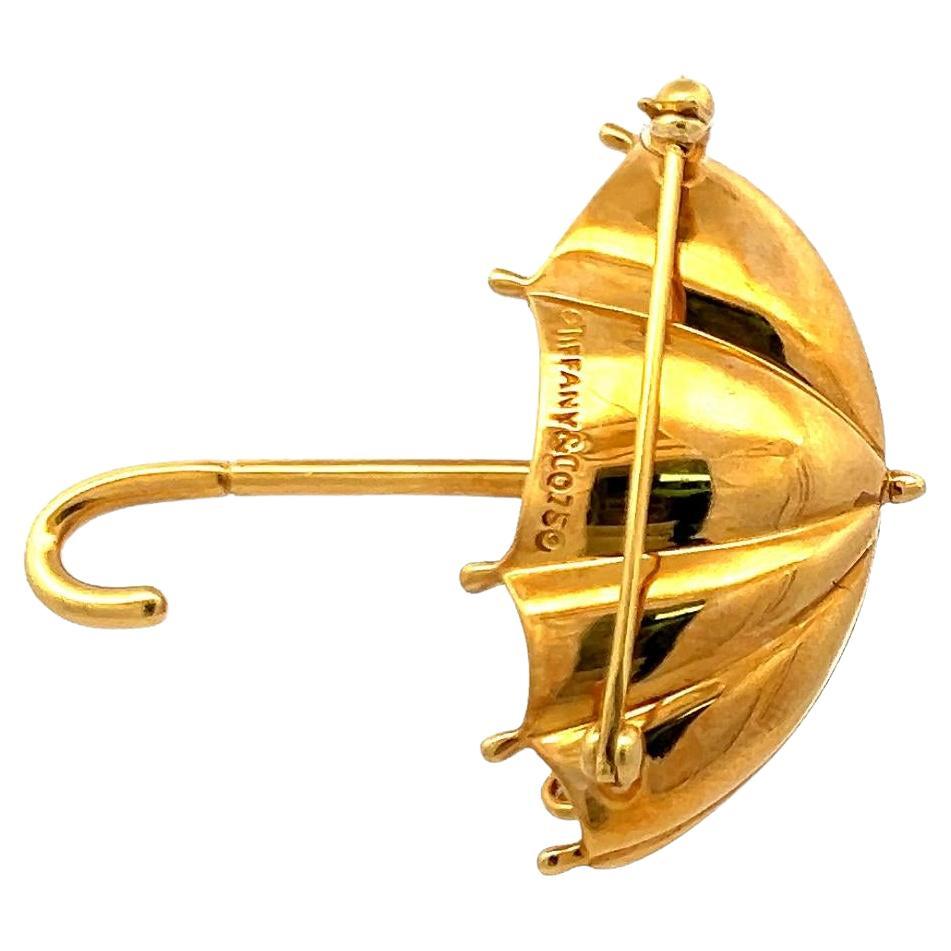 Tiffany & Co 0.12 Carat Round Diamond 18 Karat Yellow Gold Pin Brooch