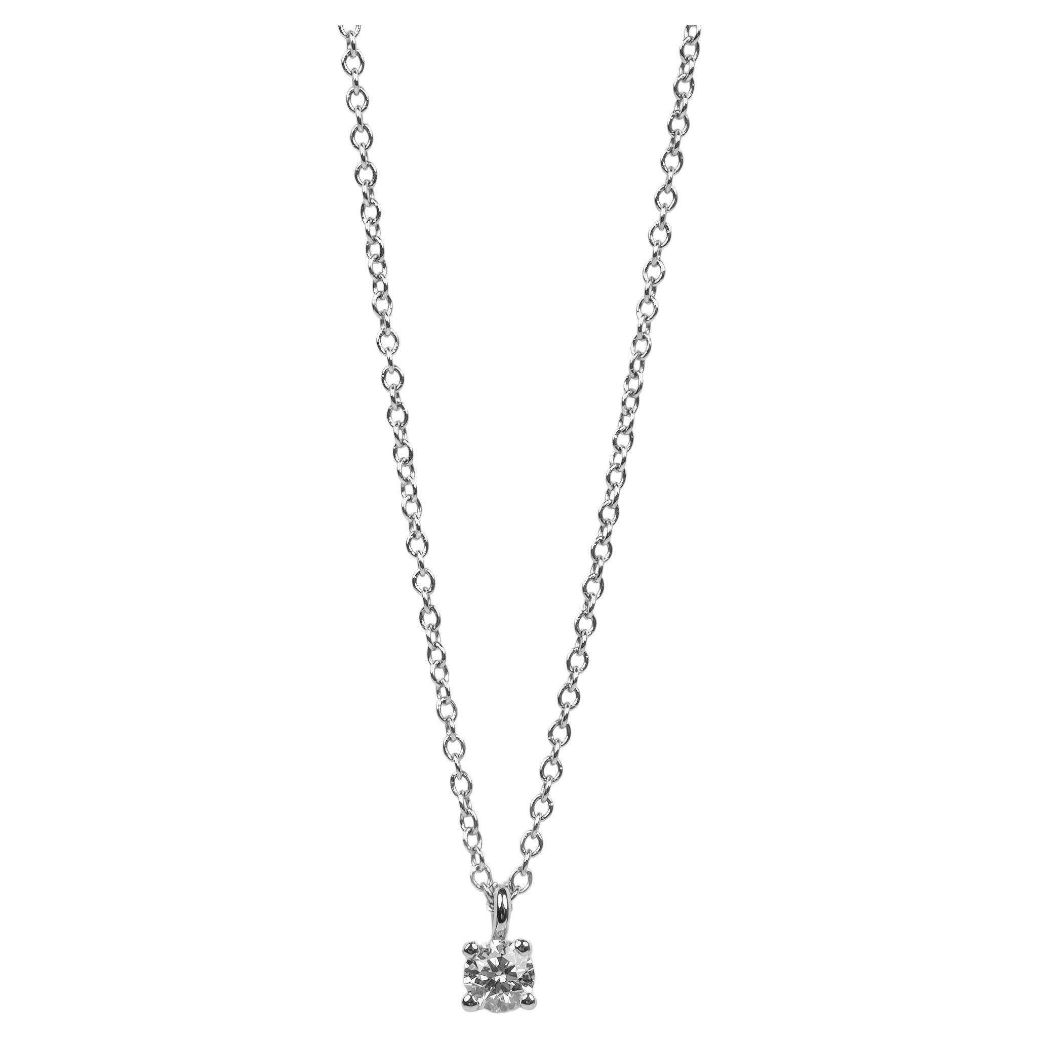Tiffany & Co. 0,12ct Brillantschliff Solitär Diamant Platin Halskette