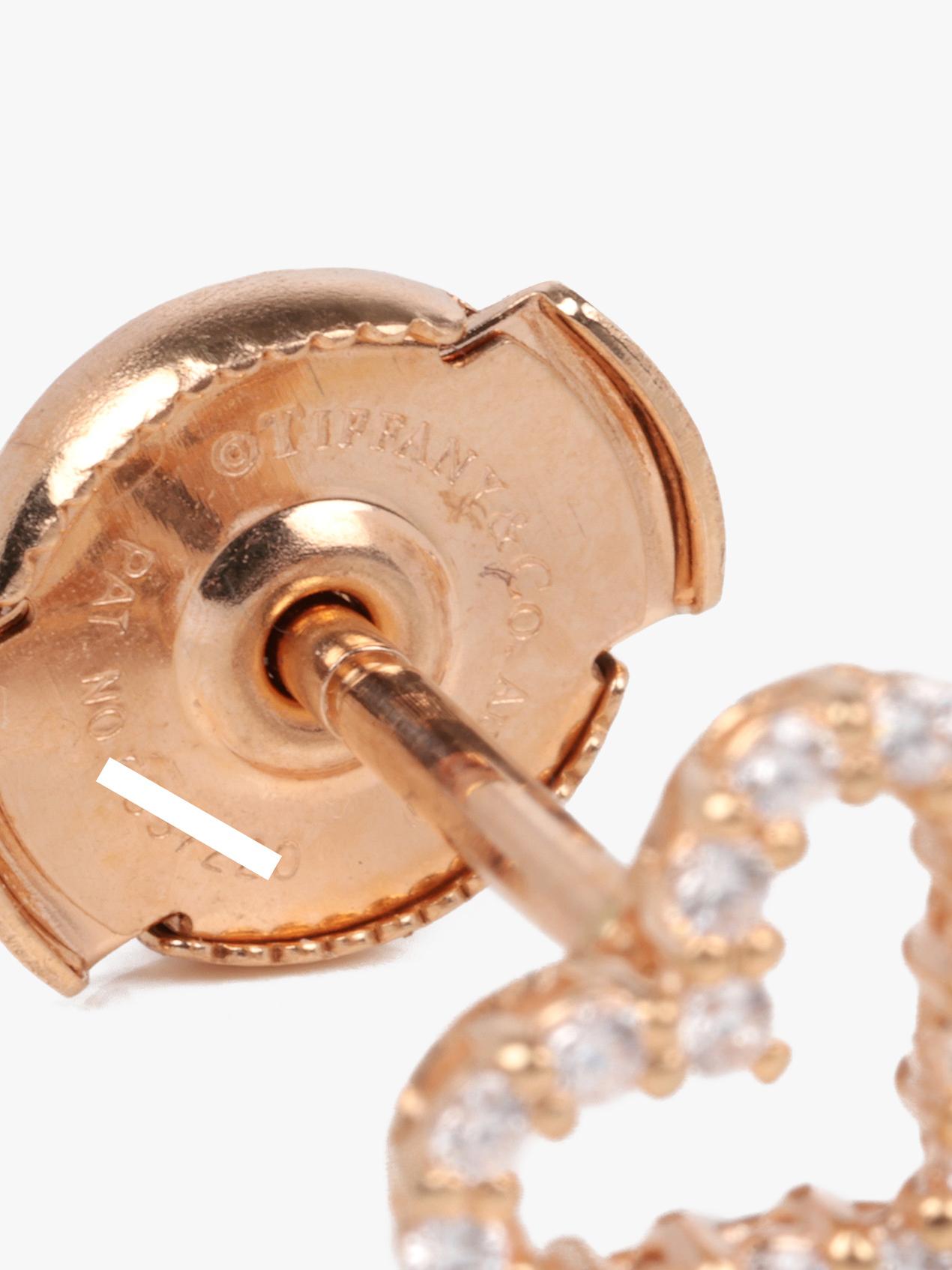 Tiffany & Co. 0.13ct Brilliant Cut Diamond 18ct Rose Gold Extra Mini Heart Stud 1