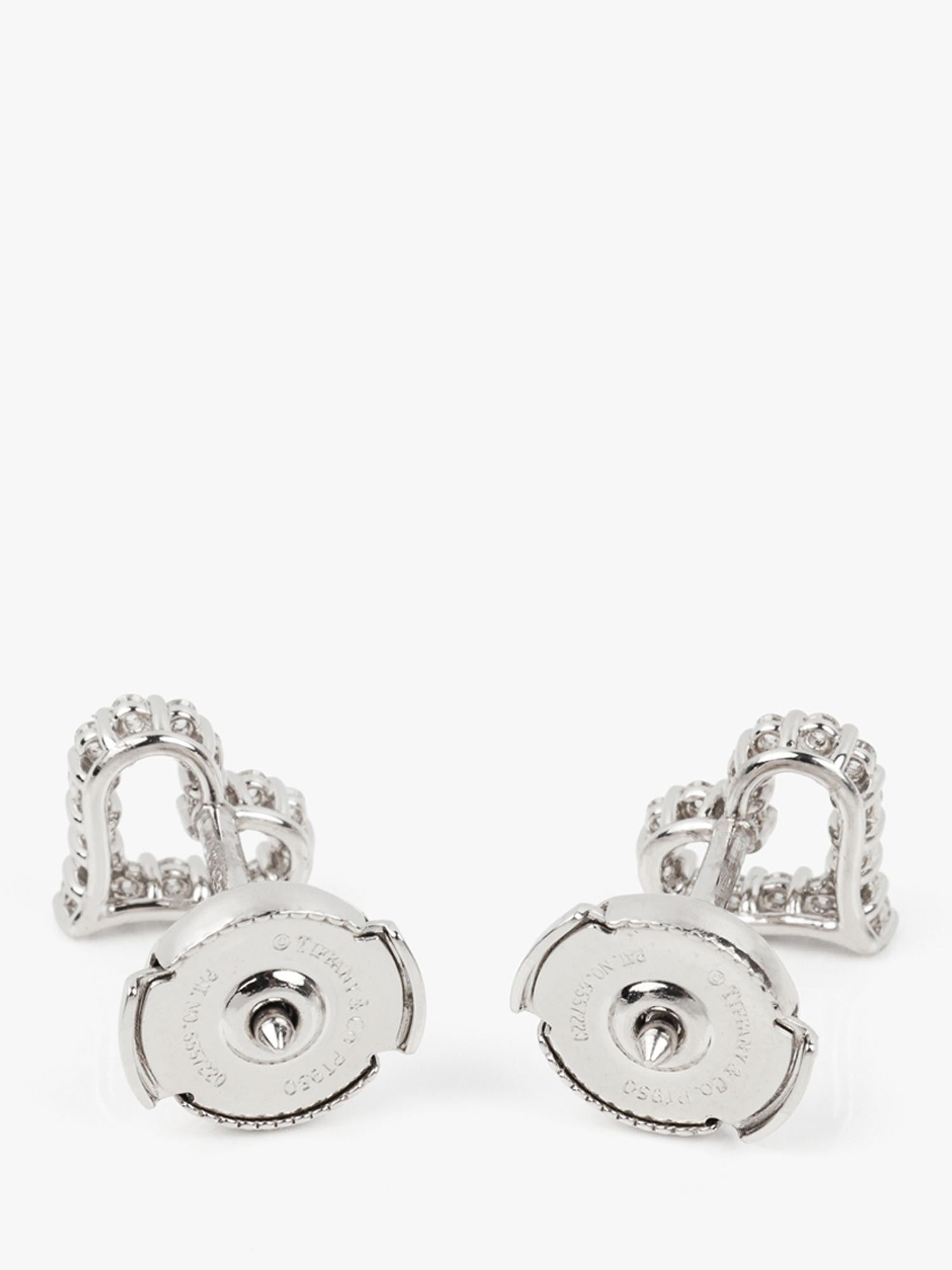 Taglio brillante Tiffany & Co. Orecchini con diamanti in platino Extra Mini Hearts da 0,13 carati in vendita