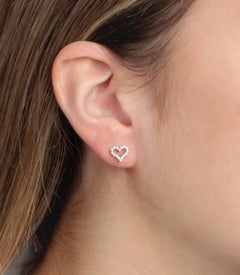 Tiffany & Co. 0.13ct Diamond Platinum Extra Mini Hearts Stud Earrings