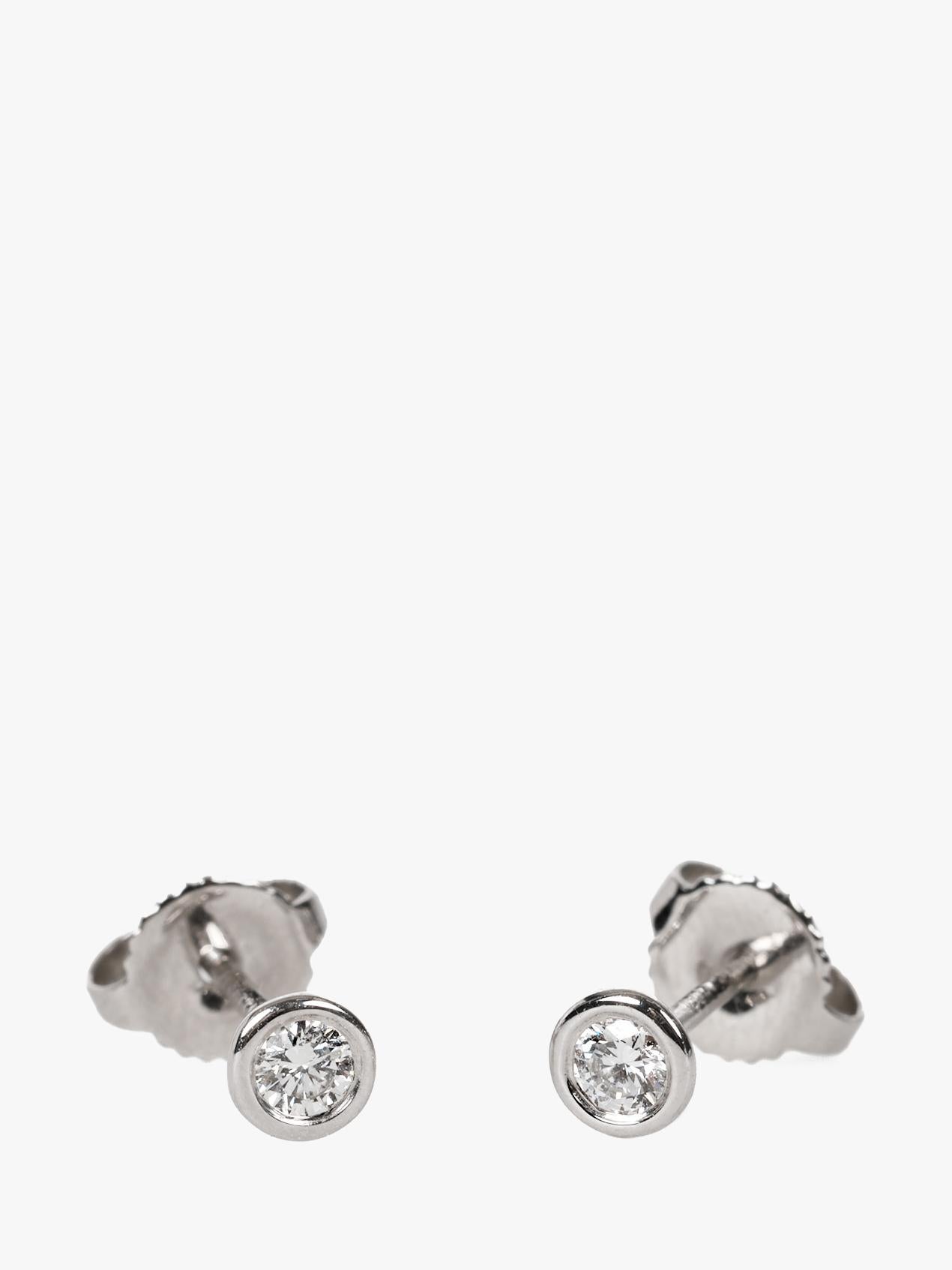 Brilliant Cut Tiffany & Co. 0.16ct Platinum Elsa Peretti Diamonds by the Yard Stud Earrings