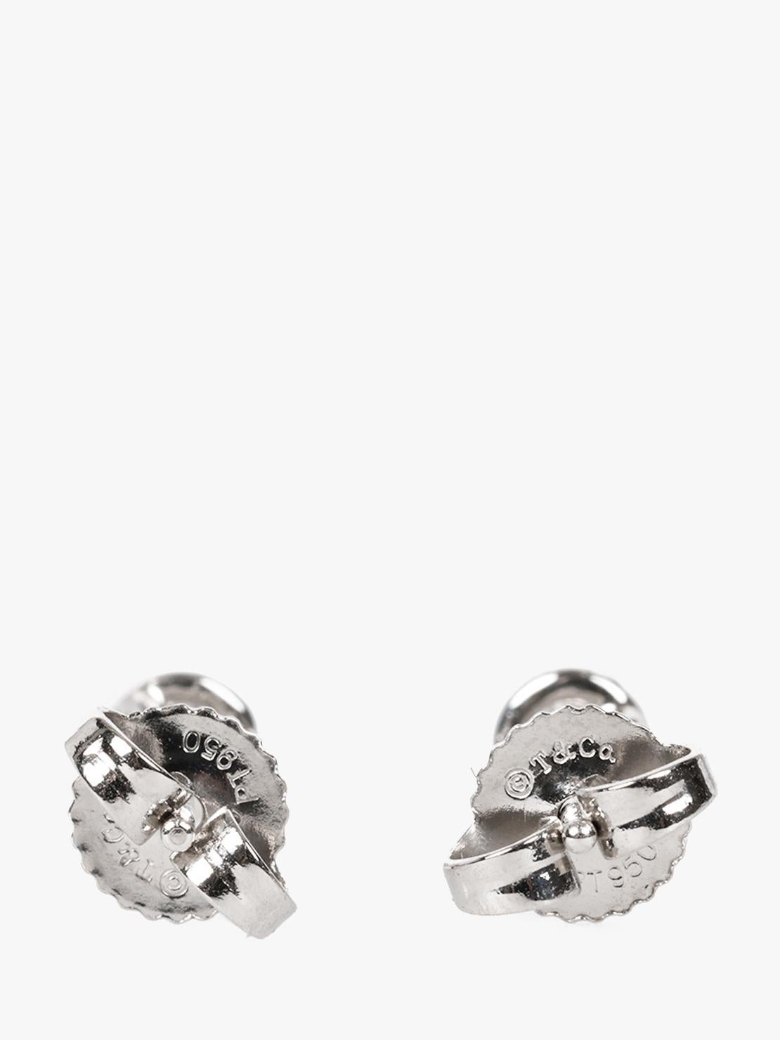 Tiffany & Co. 0.16ct Platinum Elsa Peretti Diamonds by the Yard Stud Earrings In Excellent Condition In Bishop's Stortford, Hertfordshire