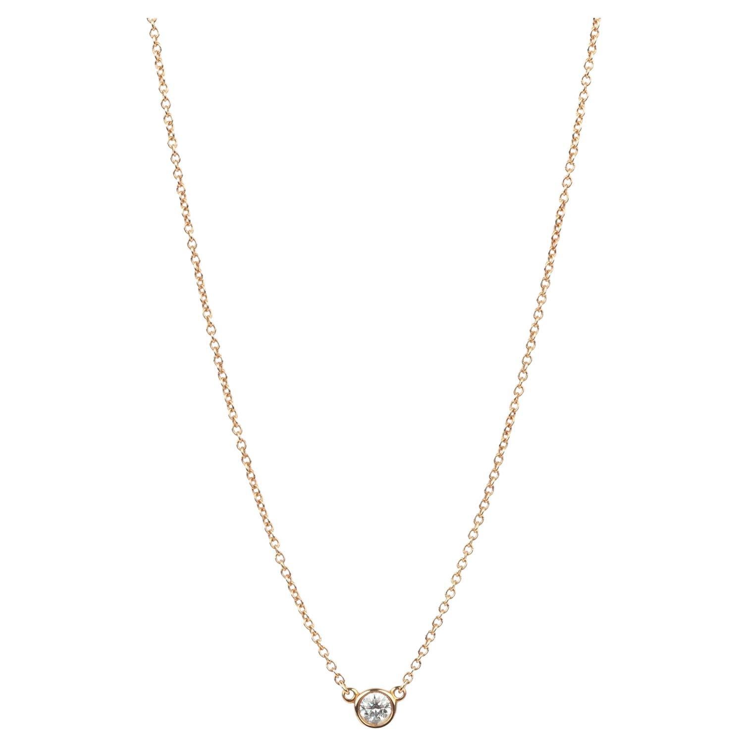 Tiffany 
Co. 0.17ct Brilliant Cut 18ct Yellow Solitaire Pendant en vente