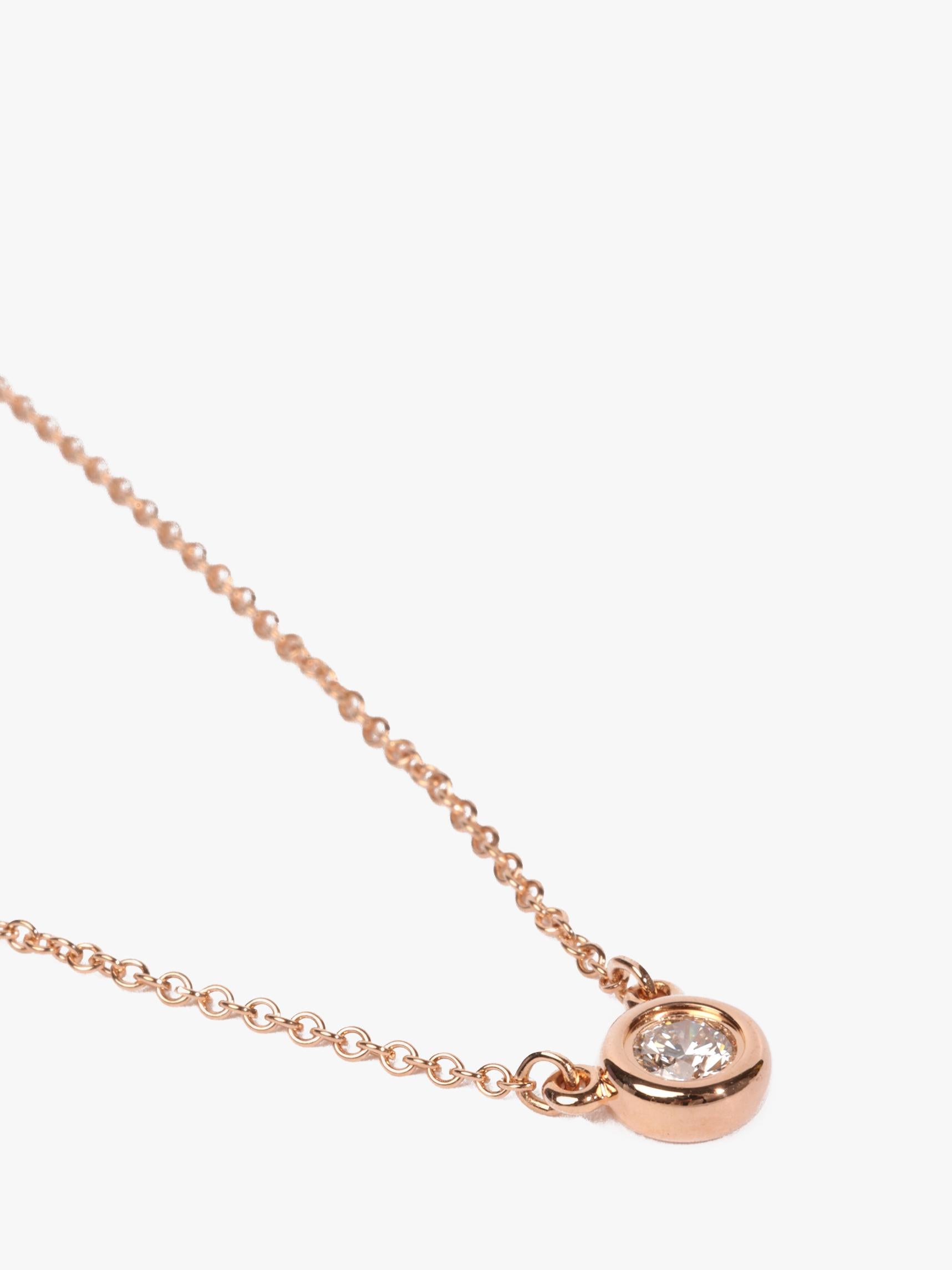 Brilliant Cut Tiffany & Co. 0.17ct Rose Gold Elsa Peretti Diamonds by the Yard Pendant