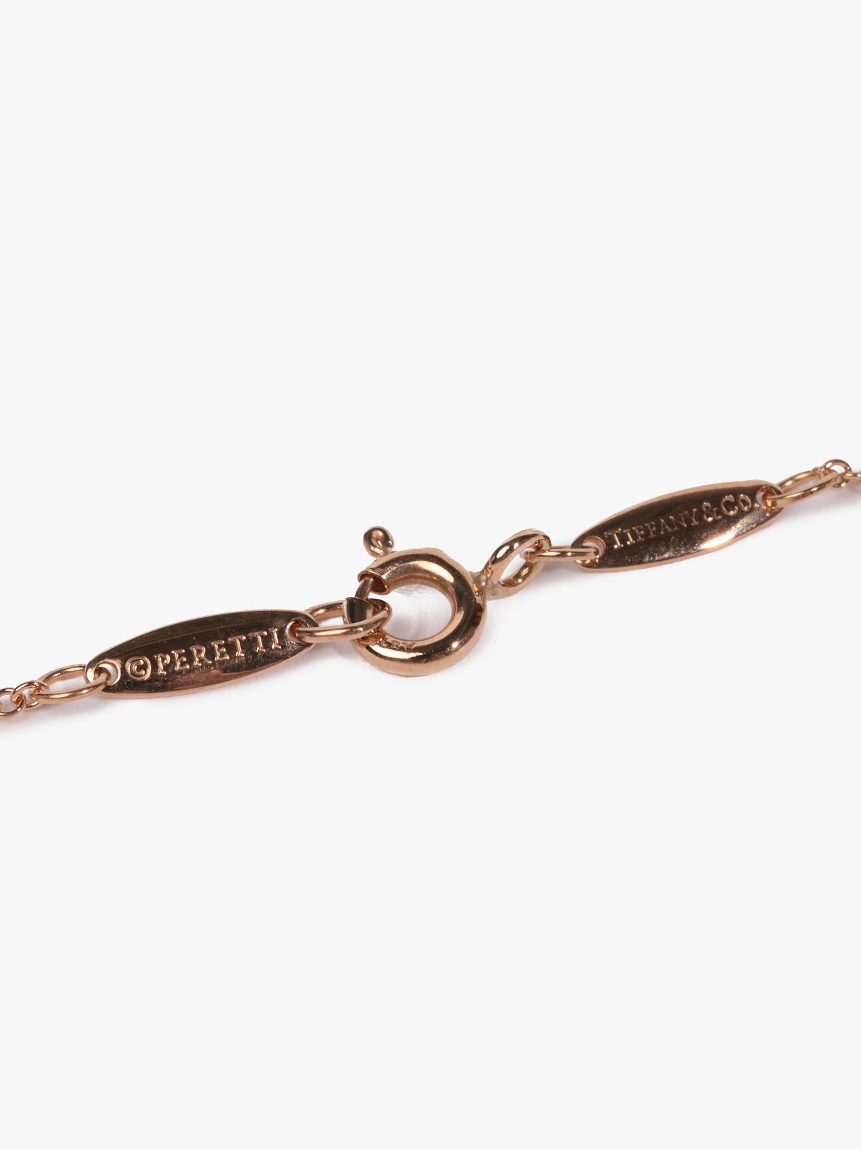 Tiffany & Co. 0.17ct Rose Gold Elsa Peretti Diamonds by the Yard Pendant In Excellent Condition In Bishop's Stortford, Hertfordshire
