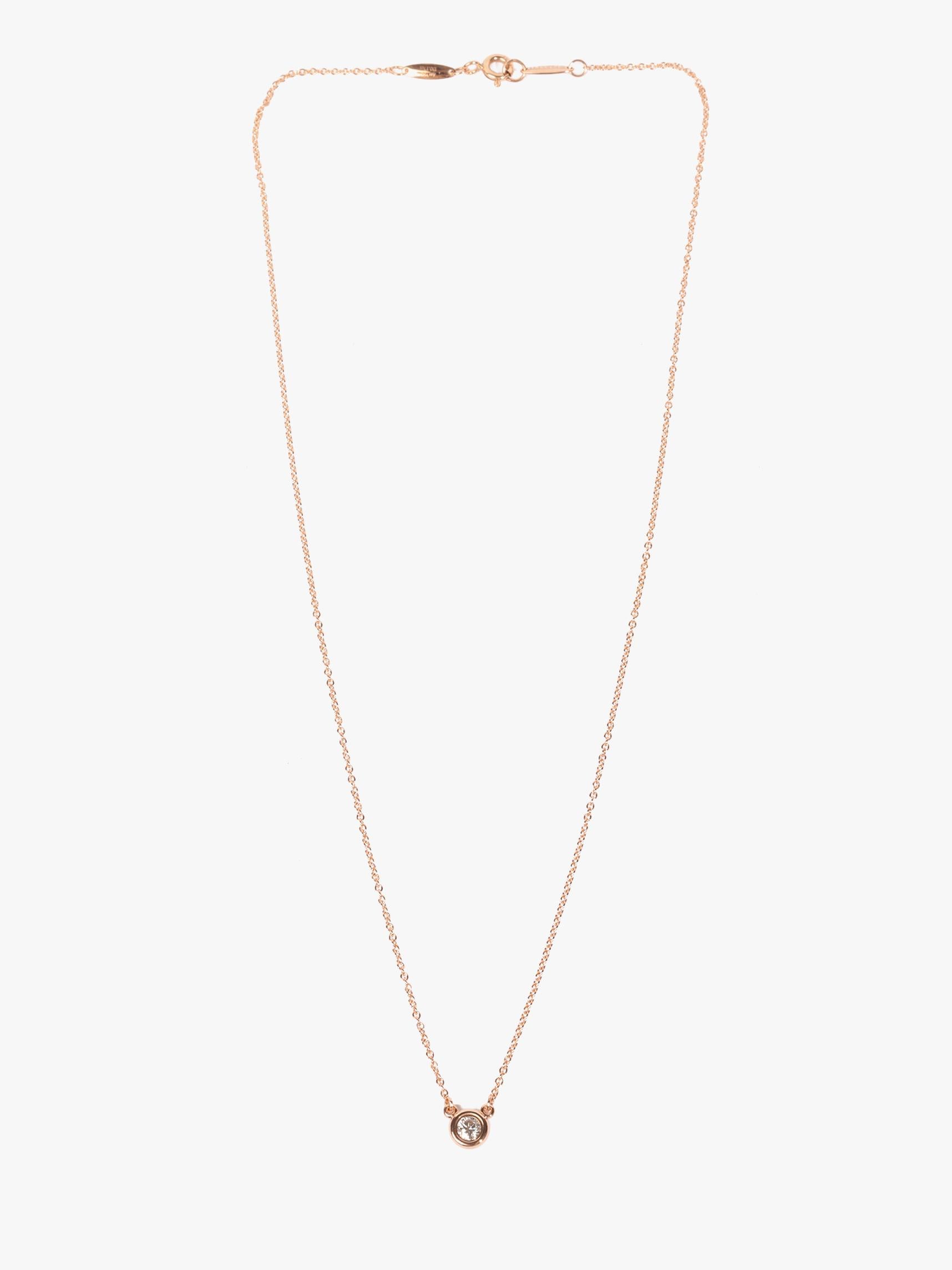 Women's or Men's Tiffany & Co. 0.17ct Rose Gold Elsa Peretti Diamonds by the Yard Pendant